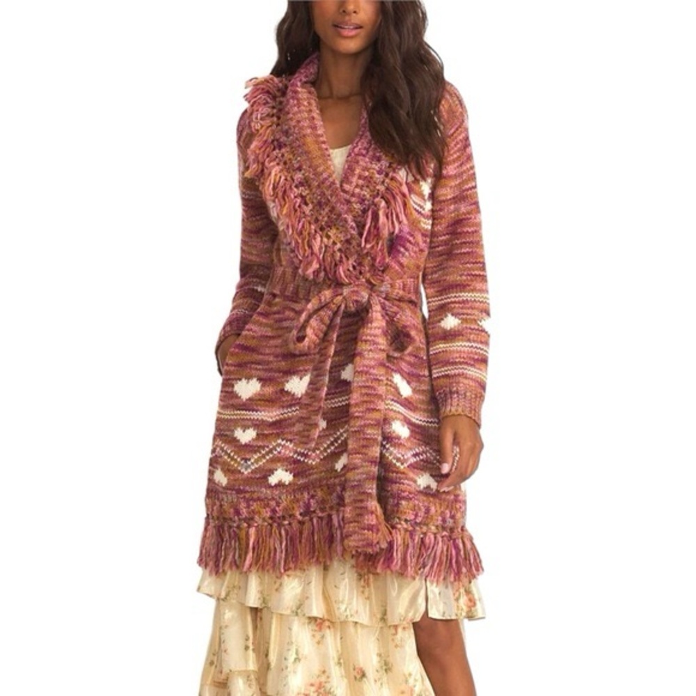 πNWT LOVESHACKFANCY WYATT DUSTER JACKET IN ROSEWOOD SIZE M/L - Picture 1 of 16